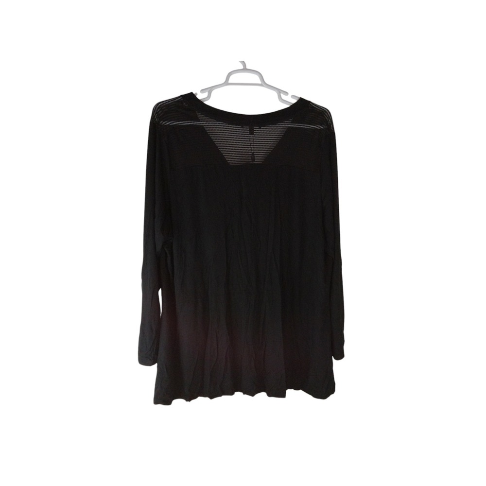 Cable & Gauge Womens Black Top Cardigan Long Sleeve Stretch Size 3X Plus - Picture 2 of 13